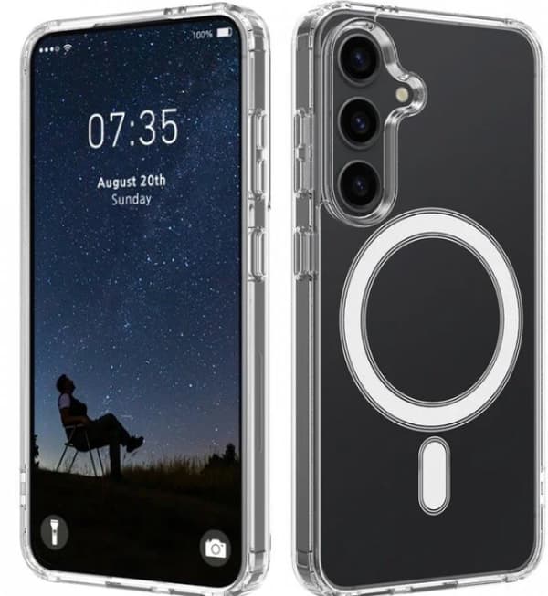 MagSafe-mobilskal för Galaxy S25 – Transparent transparent