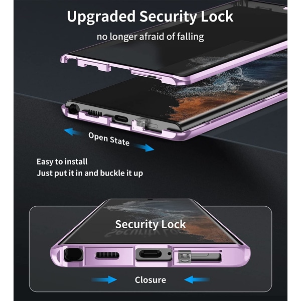 sekretess doubelfodral för Samsung S23 plus lila lila