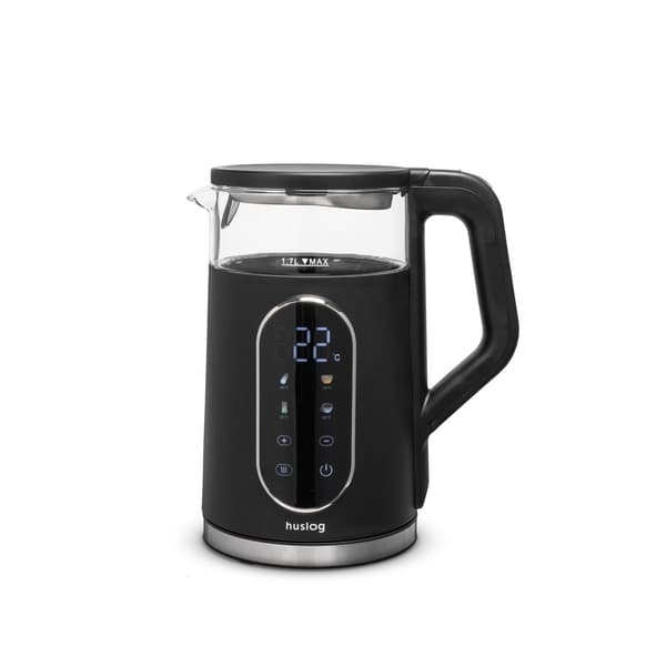 Huslog vattenkokare i glas med touchpanel svart 1,7L 2200W svart