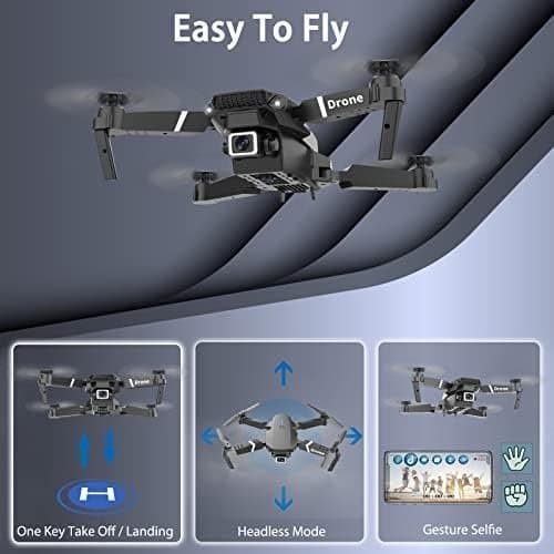E99 Drönare med Dubbelkamera för V 1080P FPV-video black