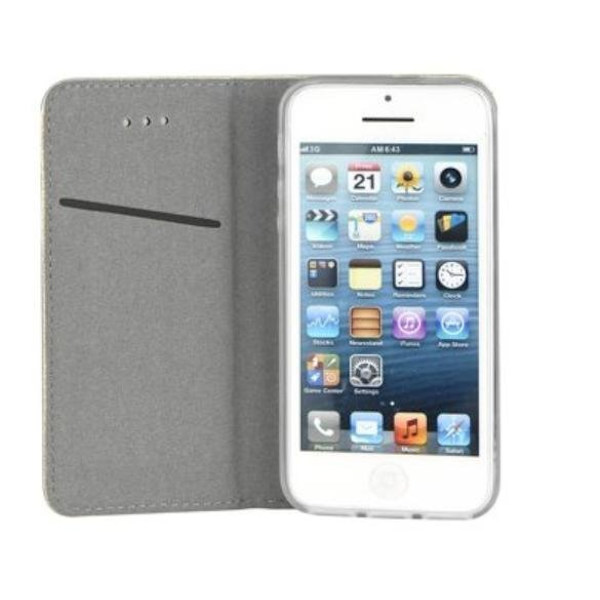 Smart Case Plånbok till iPhone 15 Plus - Guld, Med Fickor