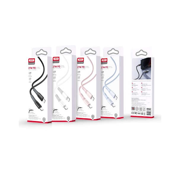 XO-kabel NB-Q226A USB-C - Lightning 1m 27W vit