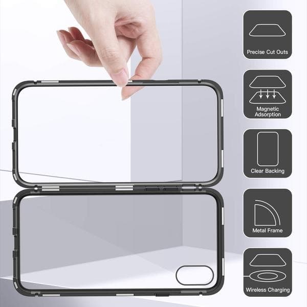 Magnetisk Aluminiummetall för iphone Xr svart