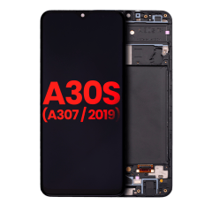 OLED-enhet med ram för Samsung Galaxy A30s (A307 / 2019) (Eftermarknad Plus) (Alla färger)