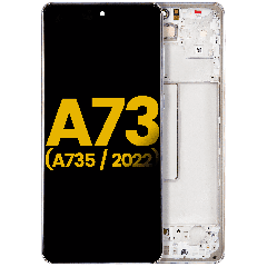 OLED-enhet med ram för Samsung Galaxy A73 (A735 / 2022) (renoverad) (vit)