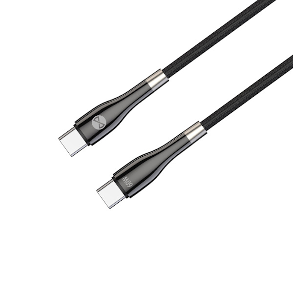 Forever Sleek-kabel USB-C - USB-C 2,0 m 60W svart