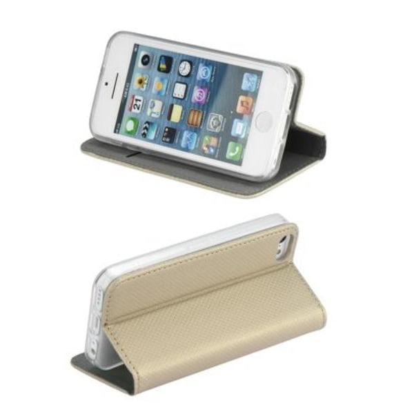 Smart Case Book för iphone 15 pro max guld guld