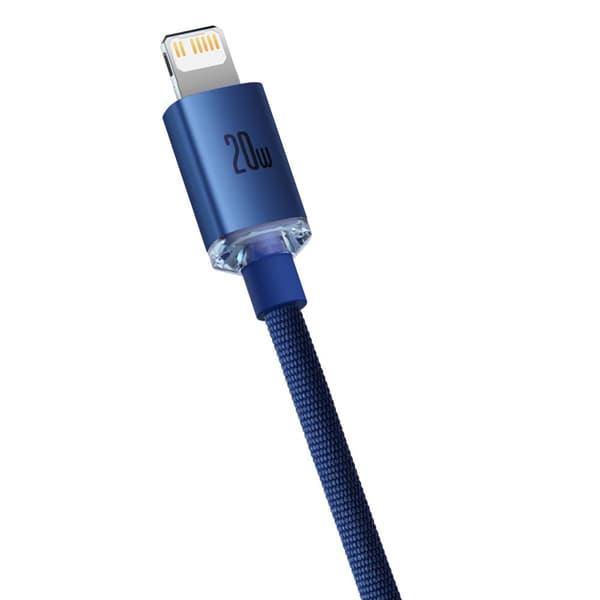 Baseus kabel Crystal Shine USB-C - Lightning 1,2 m 20W blå blå