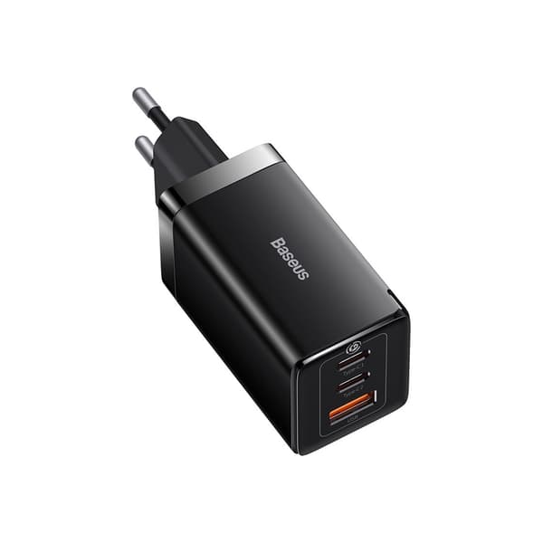 Baseus väggladdare GaN5 Pro PD 65W 2x USB-C svart + kabel USB-C - USB-C 100W