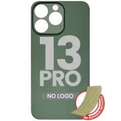 Bakglas med 3M-lim för iPhone 13 Pro (ingen logotyp / stort kamerahål) (alpingrön) grön