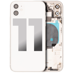 Baksida med små komponenter förmonterade för iPhone 11 (Begagnad OEM-dragning: Klass B) (Vit)