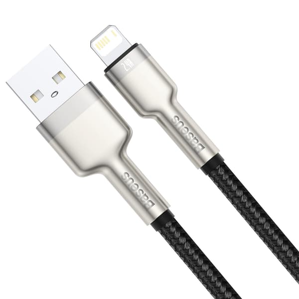Baseus kabel Cafule Metal USB - Lightning 0,25 m 2,4A svart svart
