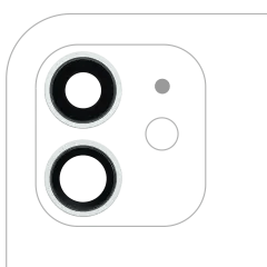 Bakre kameralins med fäste och ram för iPhone 12 / 12 Mini (Eftermarknad Plus) (Grön) (10-pack) grön