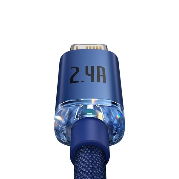 Baseus kabel Crystal Shine USB - Lightning 1,2 m 2,4A blå blå