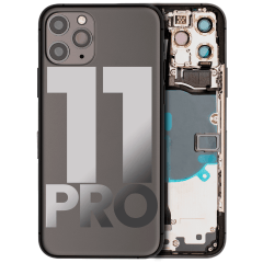 Baksida med små komponenter förmonterade för iPhone 11 Pro (Begagnad OEM-dragning: Grade B) (Matt rymdgrå) svart