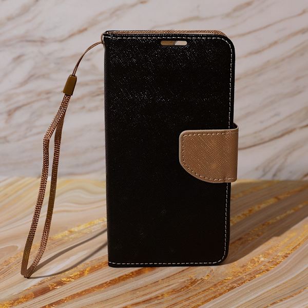 Smart Fancy etui til Samsung Galaxy A16 sort-guld black