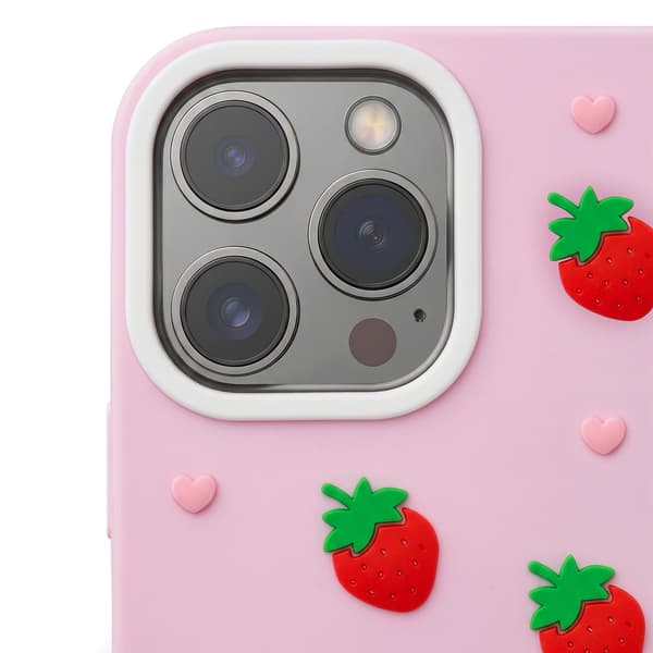 Jordgubbsfodral för iPhone 16 Pro Max 6,9\" rosa