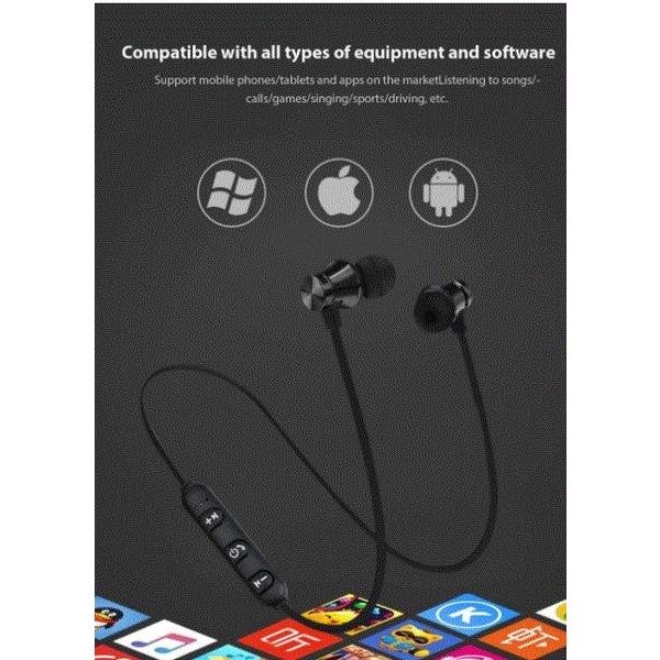 Magnetiska  Bluetooth Sporthörlurar silver silver