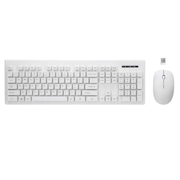 Rebeltec trådlöst set: tangentbord + mus vit WHITERUN vit
