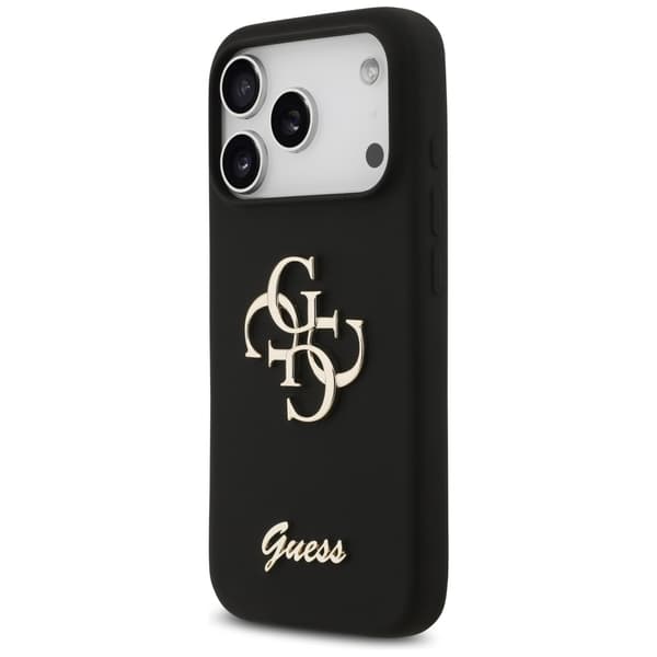 Guess Silicone Big 4G Script fodral för iPhone 17 Pro svart