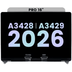 Komplett LCD-skärmmontering för MacBook Pro 16\" A3428 / A3429 (2026) (Äkta OEM) (Silver)