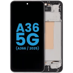 LCD-enhet med ram för Samsung Galaxy A36 5G (A366/ 2025) (6.58\") (Eftermarknad: incell) (Svart) svart