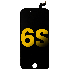 LCD-enhet med stålplatta för iPhone 6S (renoverad) (svart)