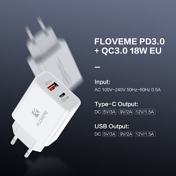 iphone 12 PD snabbladdare usb-c vit
