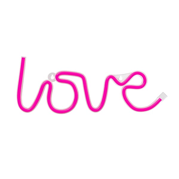 Neon LED-ljus KÄRLEK rosa Bat + USB FLNE05 Forever Light