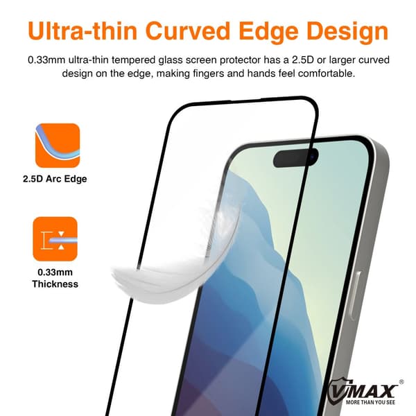 Vmax Tempered Glass 9D for iPhone 16 Plus 6.7\"