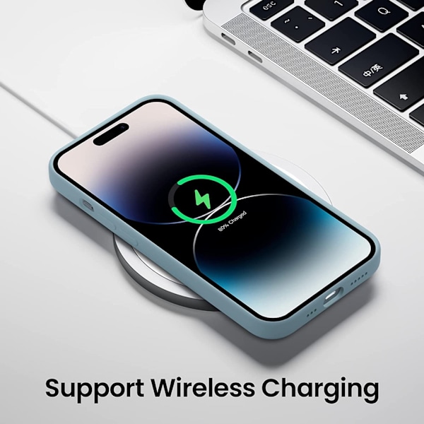 iphone 14 pro max silikon fodral mörkblå blå