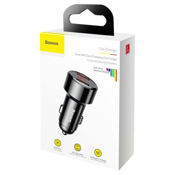 Baseus billaddare Magic PPS QC 4 0+ 2USB svart 45W svart