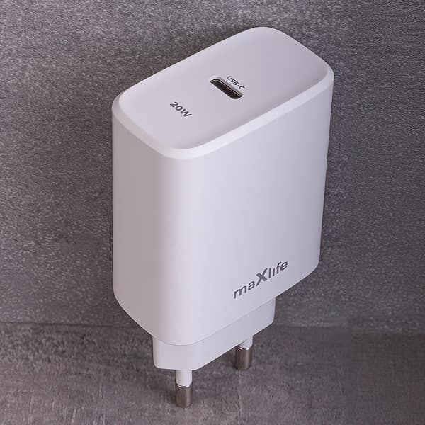 Maxlife MXTC-10-20C PD QC laddare 1x USB-C 20W vit