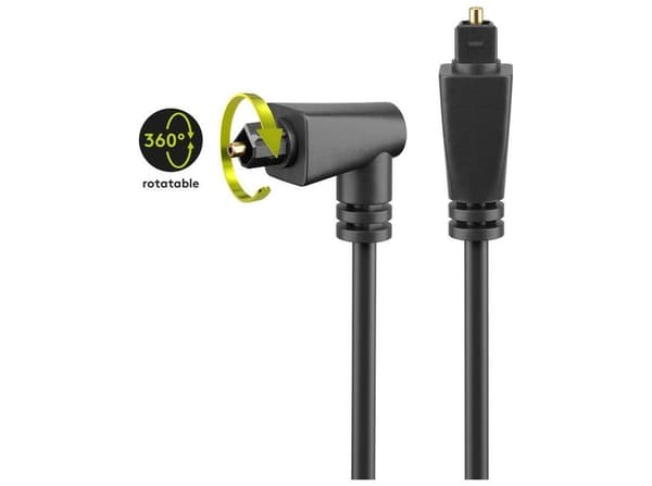 goobay Digital angled audio cable (optical) black 1m