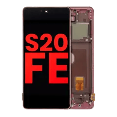 OLED-enhet med ram för Samsung Galaxy S20 FE 4G / 5G (Aftermarket Plus) (Cloud Red)