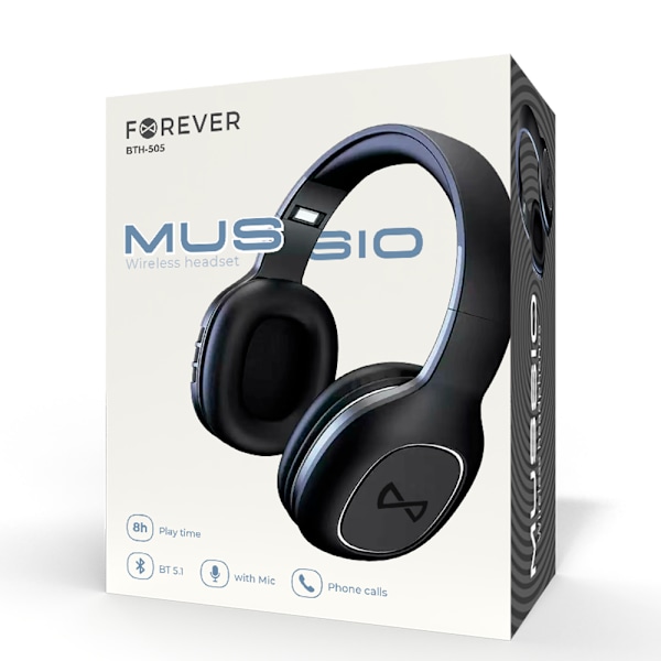 Forever trådlöst headset BTH-505 on-ear svart