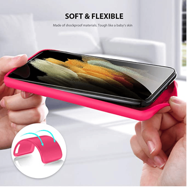 Mjukt silikonfodral för Samsung S21 – Lila lila