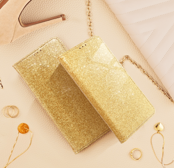 SHINING Book för iPhone 12 guld guld