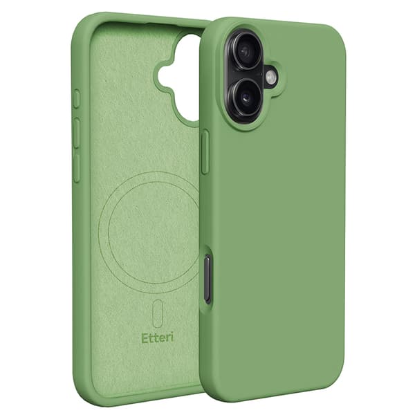 Etteri Silikon Mag skal för iPhone 16 ljusgrön