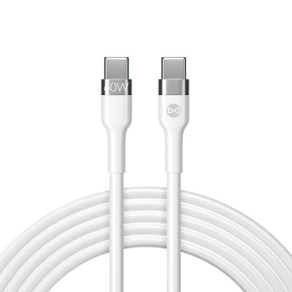 Forever Flexible-kabel USB-C - USB-C 1,0 m 60W vit