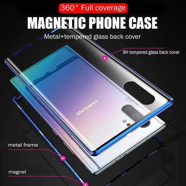magnet fodral för din samsung note 10 silver