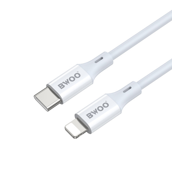 BWOO-kabel USB-C - Lightning 2m 27W ABS + TPE vit