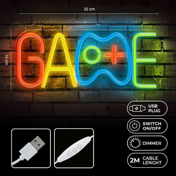 Forever Light Neon PLEXI LED GAME flerfärgad FPNE40