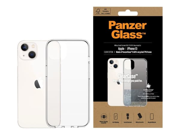 PanzerGlass ClearCase Skal Härdat glas Termoplastisk polyuretan (TPU)