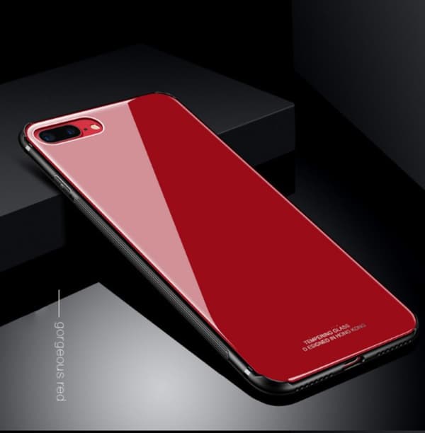 Glas fodral För Iphone 7/8 röd