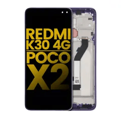 LCD-enhet med ram för Xiaomi Redmi K30 4G / Poco X2 (renoverad) (lila)