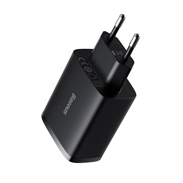 Baseus väggladdare Compact 3 x USB svart 17w