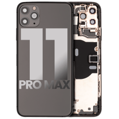 Baksida med små komponenter förmonterade för iPhone 11 Pro Max (Begagnad OEM-dragning: Klass B) (Rymdgrå) svart