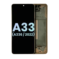 OLED-enhet med ram för Samsung Galaxy A33 5G (A336 / 2022) (Service Pack) (Peach)