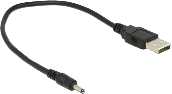 Delock USB / ström kabel 27cm svart